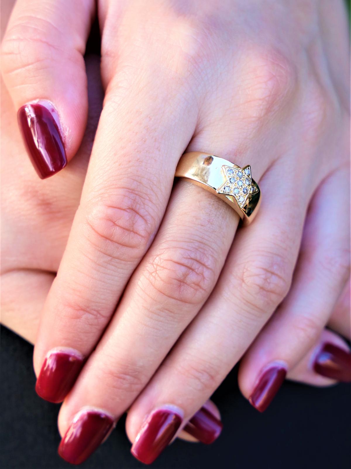 Bague Etoile Or jaune Diamant