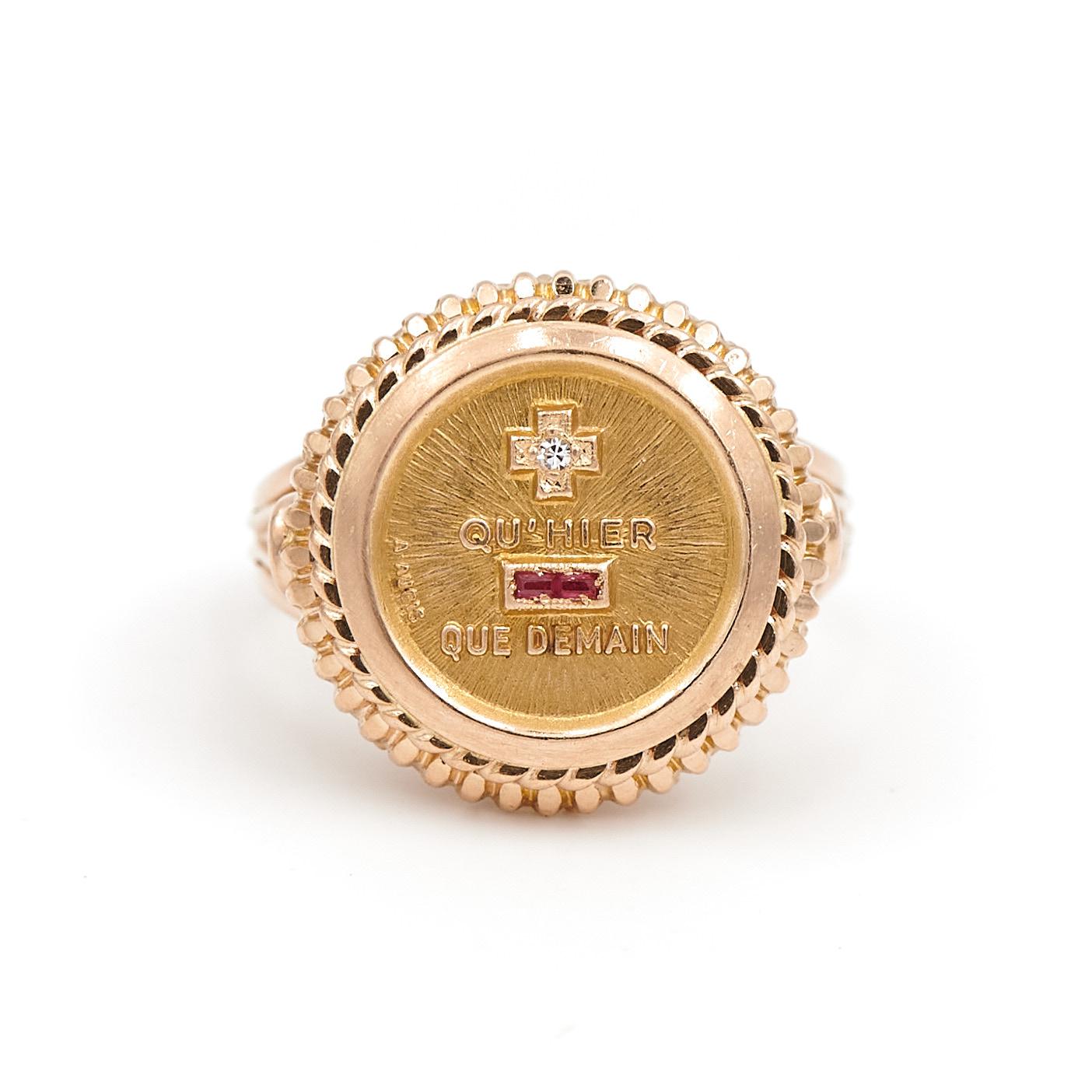 Bague Or jaune Rubis Rivluxe.fr Rivluxe