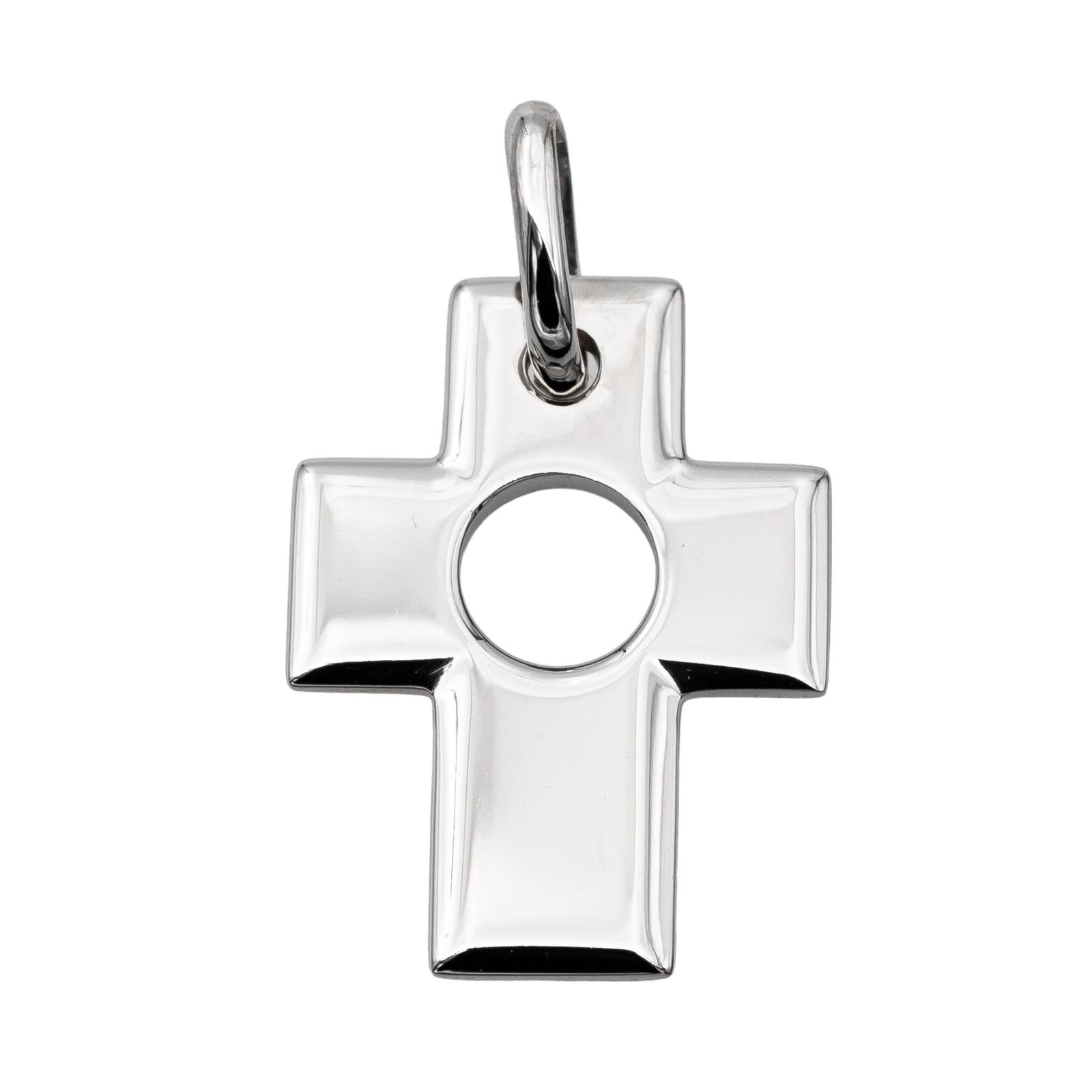 Dinh Van Pendentif Croix Percee Or blanc